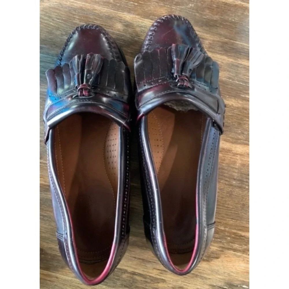 Weejuns Kiltie Tassel Loafers Mens 9.5 D Burgundy Vintage Retro Old Money